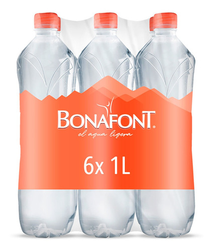 Agua Natural Bonafont 6 Pack 1L