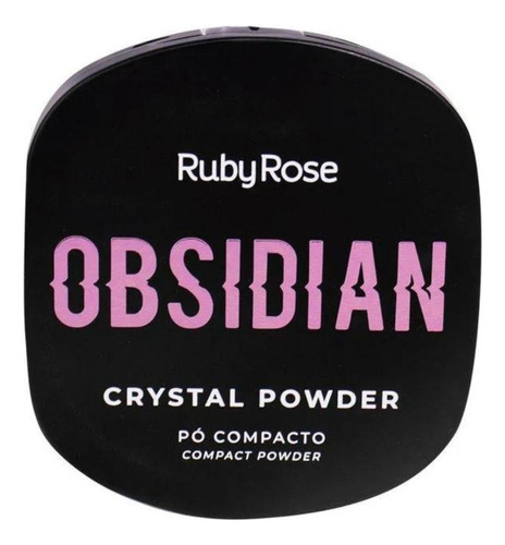 Base de maquiagem em pó Ruby Rose Obsidian Pó Compacto Crystal Powder - 9.6g