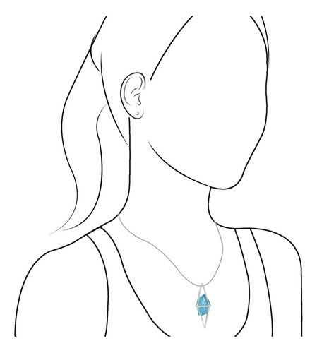 Dije Jaula Con Llamas De Cristal Cuarzo Aqua Aura En Plata