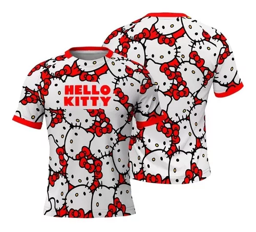 Camiseta Hello Kitty Lacinho Vermelho Camisa Ah02486