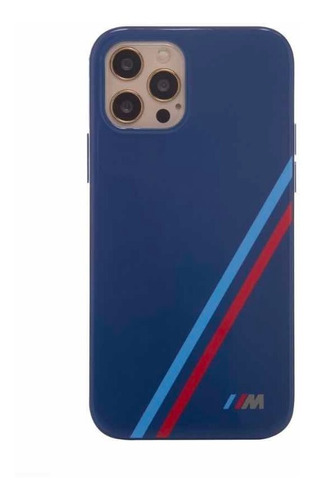 Funda Case Bmw Para iPhone 13 Pro Slanted Stripes Azul