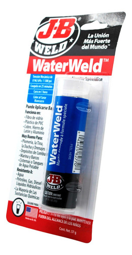 Pegamento en barra J-B Weld 8277SPA color azul de 57g no tóxico