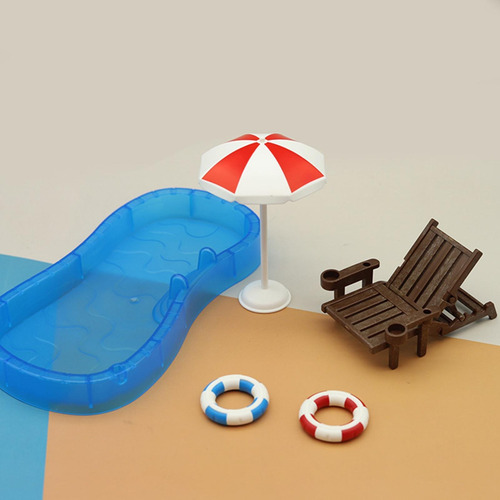 Simulación 1:12 Casa De Muñecas Jardín Piscina Adornos