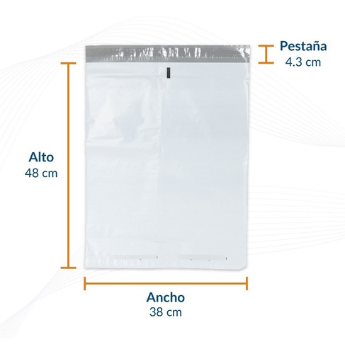 500 Bolsas Sobres Para Envios Paqueteria Ecommerce 38x48cm Blanco