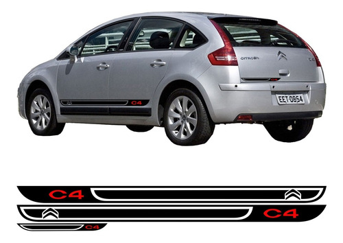 Faixa Adesivo Lateral E Traseiro Sport C4 Hatch 09 10 Ate 14