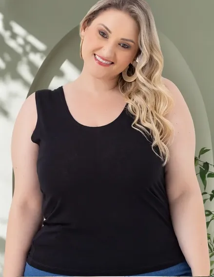 Regata Feminina Básica Lisa Plus Size P/ Gordinhas 2005.1a