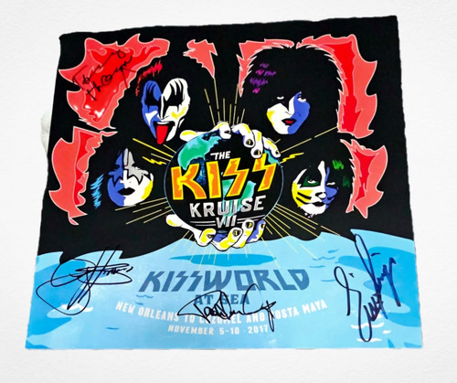 Kiss Kruise Litografía Firmada Por La Banda 30x30 Año 2018 