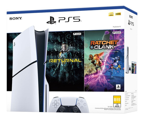Playstaton 5 Slim Edición Con Lector Más 2 Juegos Blanco