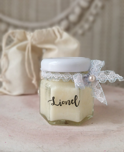 Vela En Frasquito De Vidrio Souvenir - Cabeza De Novia -