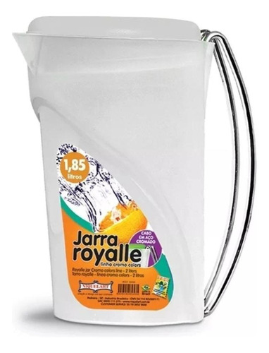 Jarra 1,85l Com Tampa P/servir Bebidas Mesa Posta Royalle