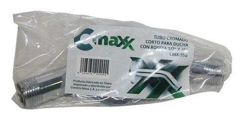 Imagen 3 de 8 de Tubo Corto Cromado (con Roseta) Para Regadera, ½ X 45° Pc
