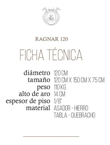 Imagen 2 de 9 de Asador Parrilla De Pie Fuegosjl Ragnar 1,2 Mts