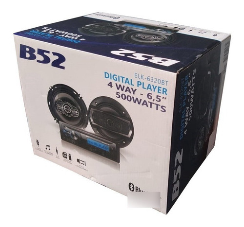 Combo Stereo B52 Rm 2018 Usb Sd Bluetooth + Parlantes 6 250w
