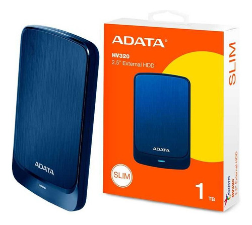 Disco Duro Externo Adata 1tb Con Diseño Ultradelgado Azul