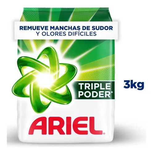 Ariel Triple Poder Ropa Blanca Y Color Detergente Polvo 3kg