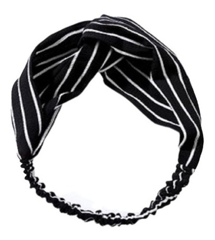 Bandana Faixa Headband Cabelo Elástico Preto F5162