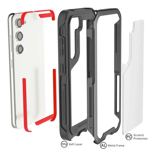 . Funda Ghostek Atomic Para Samsung S23 Negra Aluminio