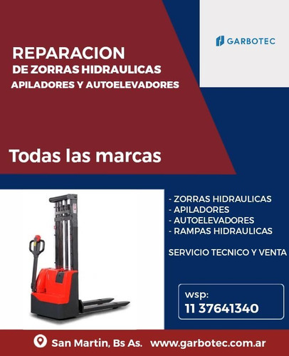 Imagen 2 de 3 de Reparacion De Zorras Hidraulicas, Apiladores,autoelevadores.