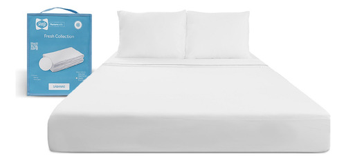 Sealy Fresh Juego de sábanas colchón queen color blanco lisa