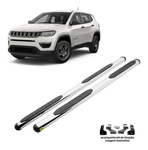 Estribo Jeep Compass Oblongo Cromado 2017 2018 2019