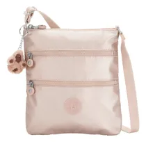 Comprar Bolsa Crossbody Kipling Keiko Quartz Metallic (original) Acabado de los herrajes Niquel Color de la correa de hombro Rosa Diseño de la tela Liso