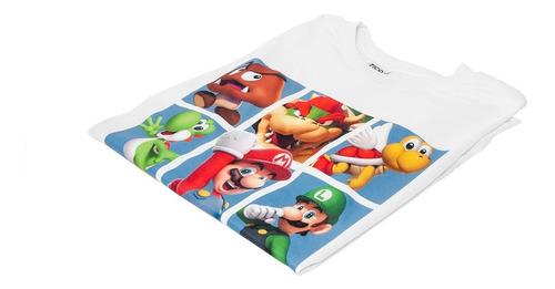 Camiseta Mario Bross Infantil Personalizada - Branca