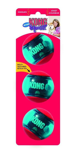 Imagen 1 de 8 de Kong Squezz Action Ball Small Juguete Pelota Perro Pack X3-