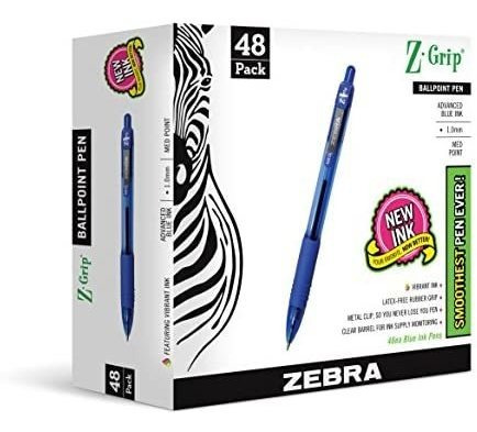 Set De Bolígrafos Lapiceras Zebra 48 U, Color Azul