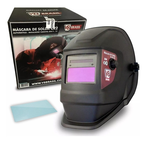 Máscara De Solda Automática C/ Regulagem 9 A 13 Cr2 + Lente