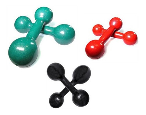 Imagem 1 de 7 de Kit Halter Emborrachado 1kg, 2kg E 3kg 03 Pares