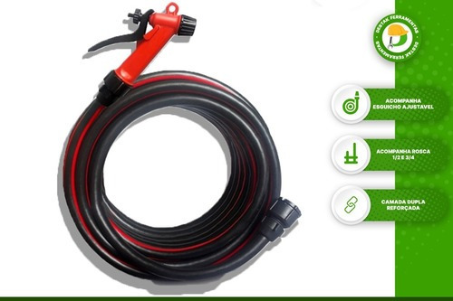 Mangueira Black Flex Para Jardim Flexível Resistente 15m Cor Preto