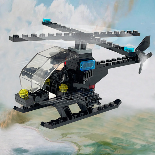 Figurita De Soldado De Combate Aéreo, Terrestre Y Marítimo Color Negro