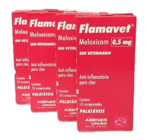  Combo 4 Flamavet Agener Comprimido 0,5mg P/ Cães - Promoção