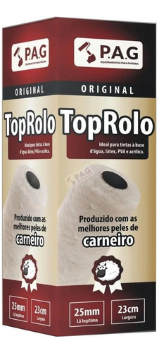 Kit 6 Rolo Pintura Carneiro Alta Natural 23cm Top Rolo P.a.g