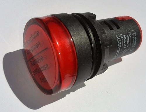 Luz Piloto Led Compacta Roja 22mm (caja 10 Piezas) Gqele