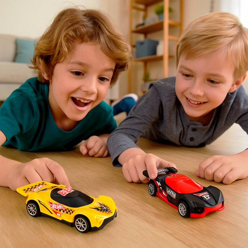 Carrinho Fast Racer Hot Wheels Fricção Com Som E Farol