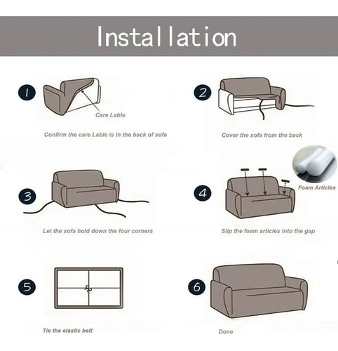 Plaza Funda Cama Para 4 Sillon Elastica Protector Sofá Funda