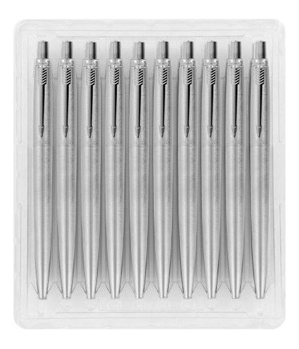 Bolígrafo - 10 Parker Jotter Stainless Steel Ballpoint Pens 