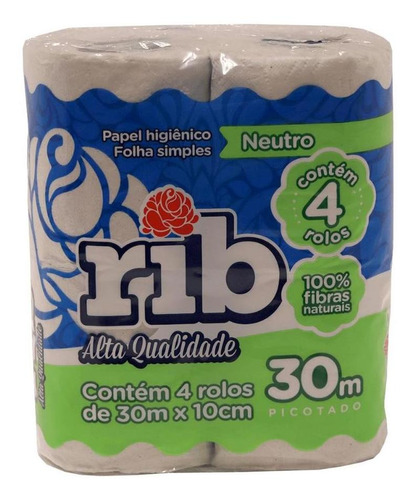 Papel Higiênico Folha Simples Rib Fardo Com 64 Rolos