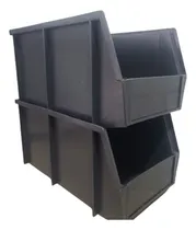 Comprar Caja Organizadora Apilable Grande Color Negro Pack 5 Unds