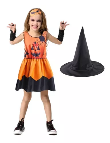 Fantasia de Bruxa Halloween Infantil