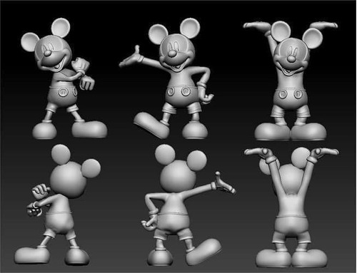 Archivo Stl Impresión 3d - Disney - Mickey Mouse - 3 Poses