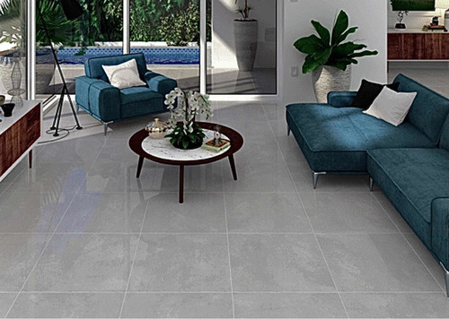 Imagen 1 de 7 de Porcelanato Piso O Pared Gris Brillante Rect. Ceramicarte =)