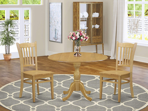 East West Furniture Dmgr3-oak-w - Juego De Mesa De Comedor .