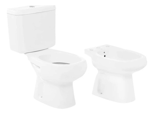Combo Roca Monaco Inodoro Largo + Deposito De Apoyo + Bidet 3 Orificios