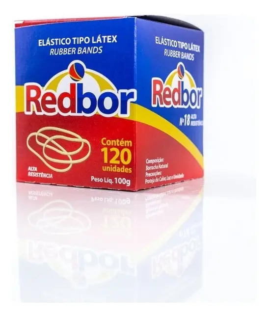 Elástico Dinheiro Amarelo Borracha Látex N°18 100g Pacote 120 Unidades Red Bor Liguinha