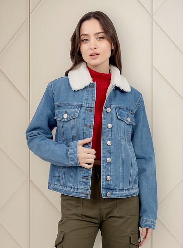 Chamarra Para Mujer Quarry Denim Con Sherpa