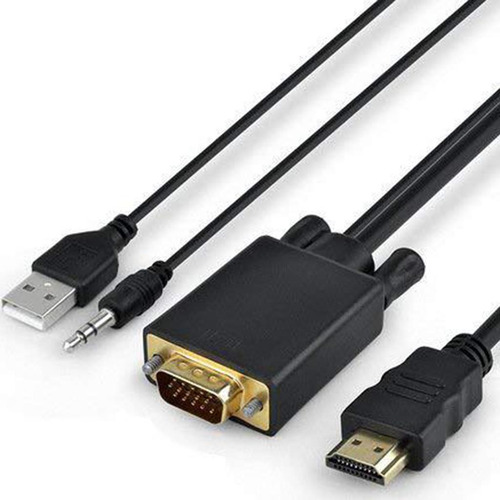 Cable Convertidor A Vga Cable Audio + Potencia 10 Pies