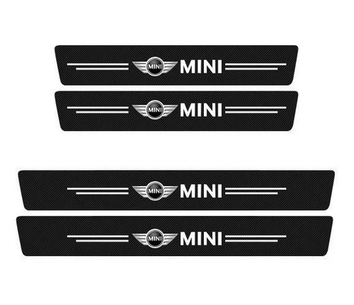 Protector Zocalo Mini Cooper 4 Piezas Fibra Carbono Adhesivo