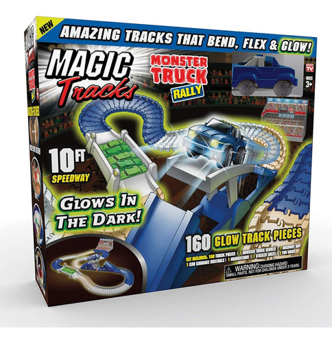 Magic Tracks Monster Truck Rally Glow In The Dark Racet...